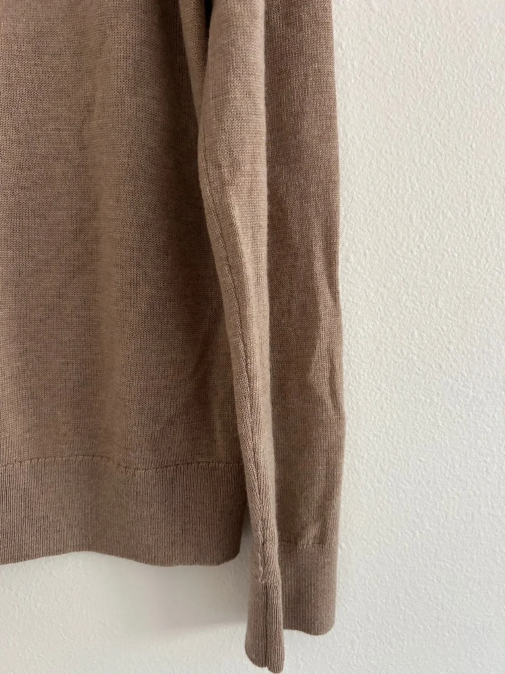 Banana Republic Merino Wool Quarter Zip Sweater Tan Medium